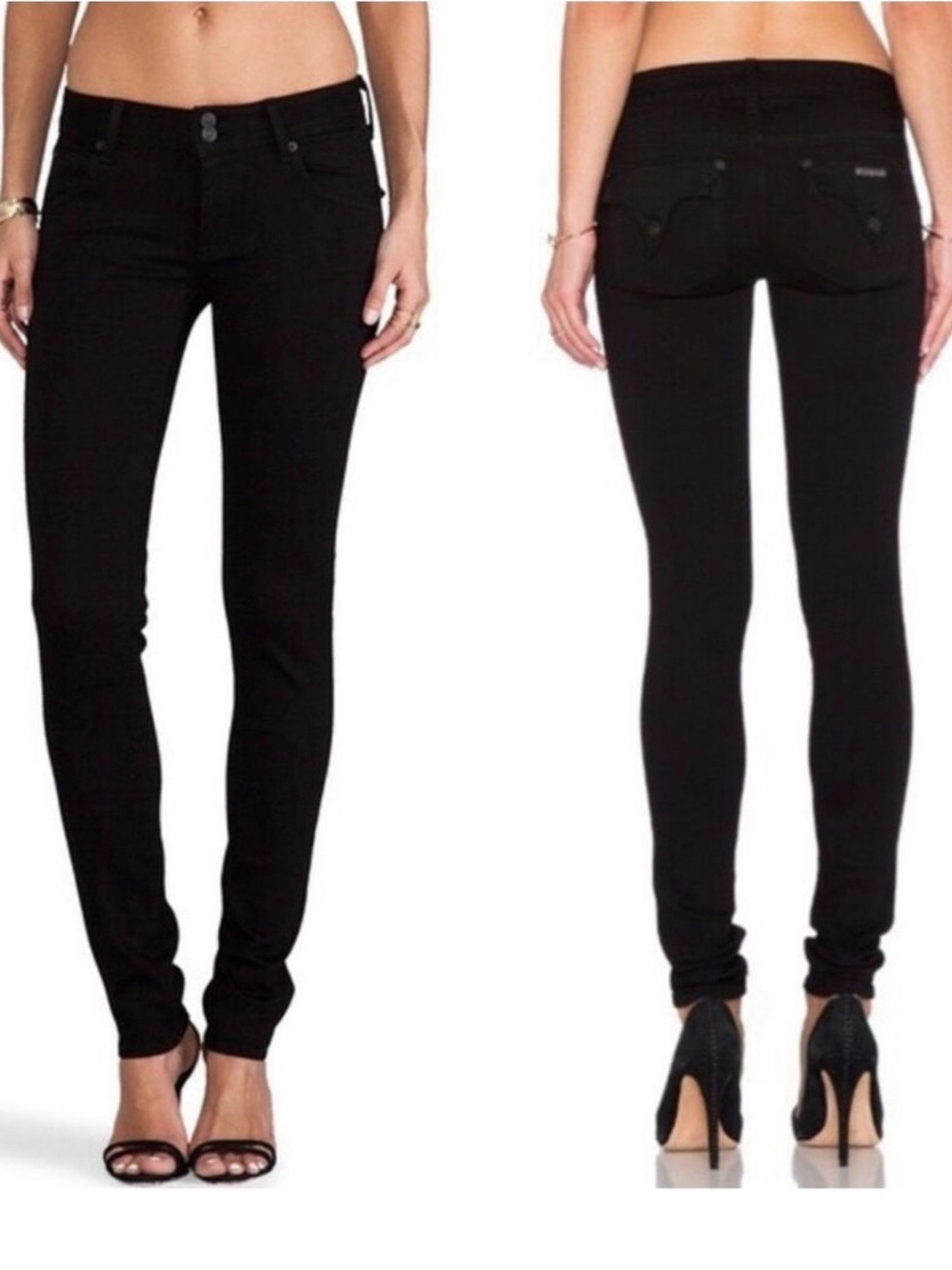 Hudson Women's Black Collin Skinny Jeans - FITS LIKE A 26 - Picture 2 of 8